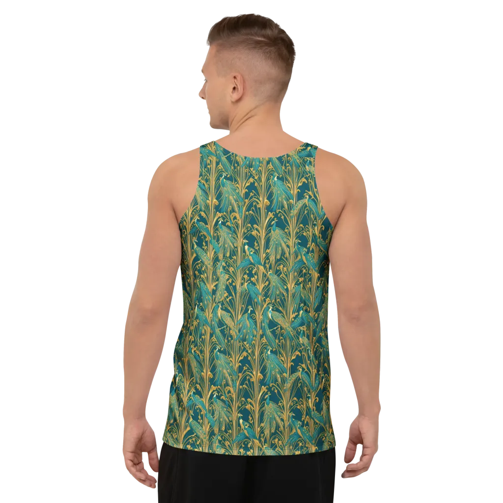 Gilded Peacock on Men's Tank Top — Back