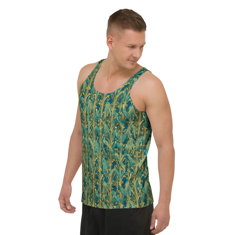 Gilded Peacock on Men's Tank Top — Left Front