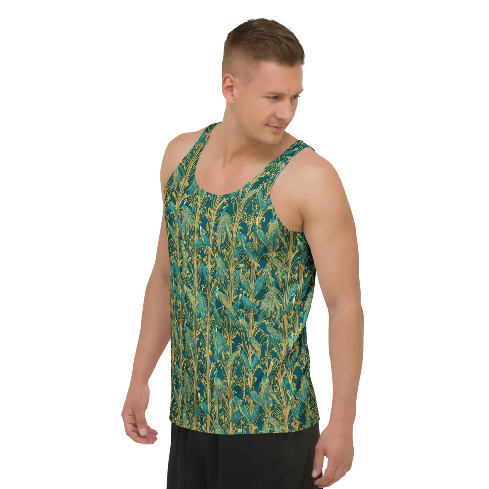 Gilded Peacock on Men's Tank Top — Left Front