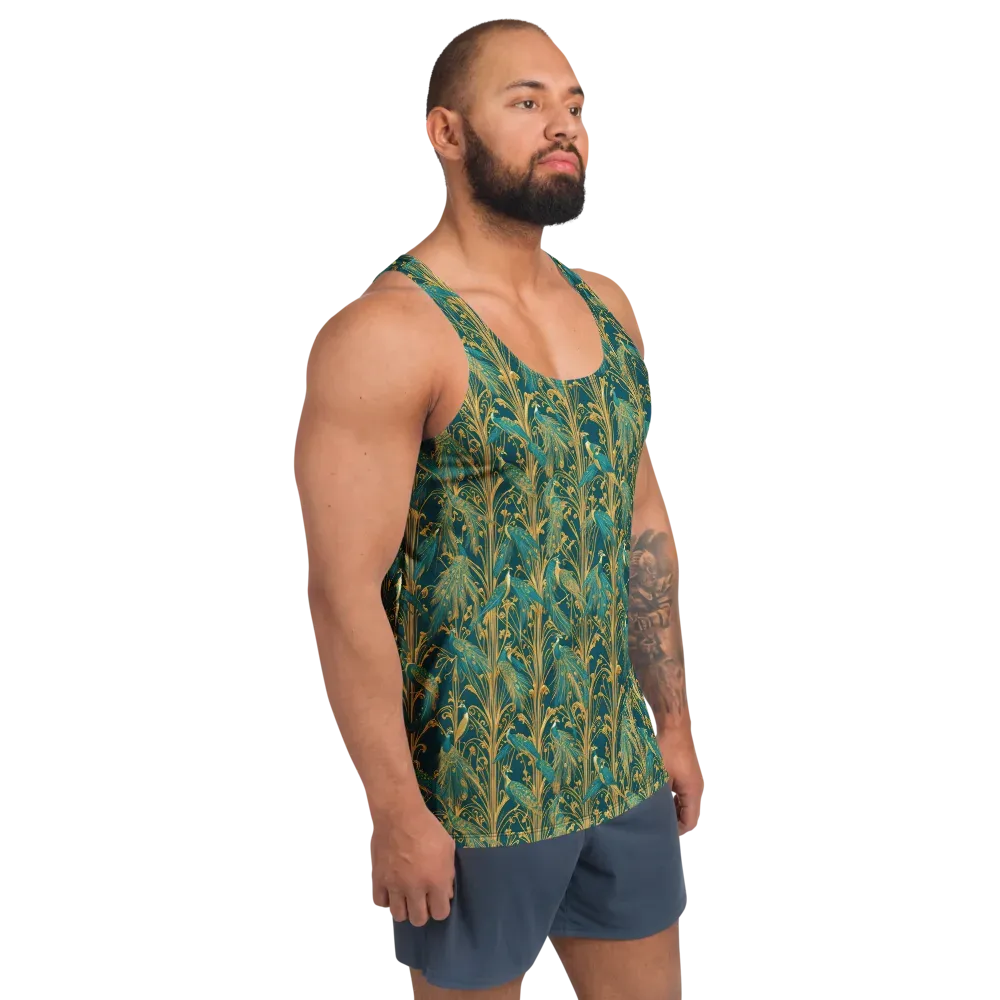 Gilded Peacock on Men's Tank Top — Right Front