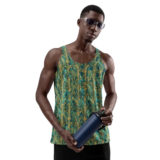 Gilded Peacock on a Men's Tank Top