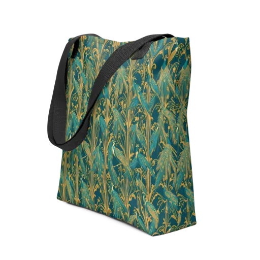 Gilded Peacock on a Tote Bag