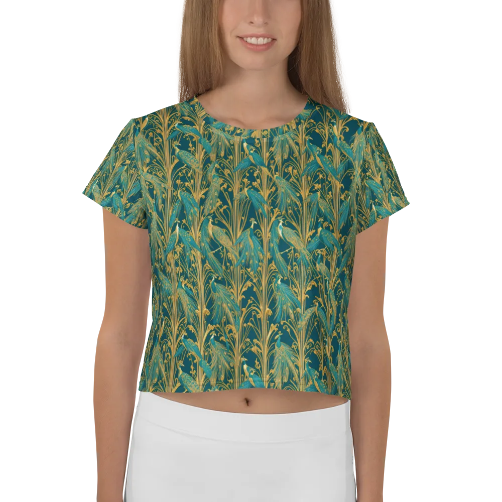 Gilded Peacock on Crop Tee — Front