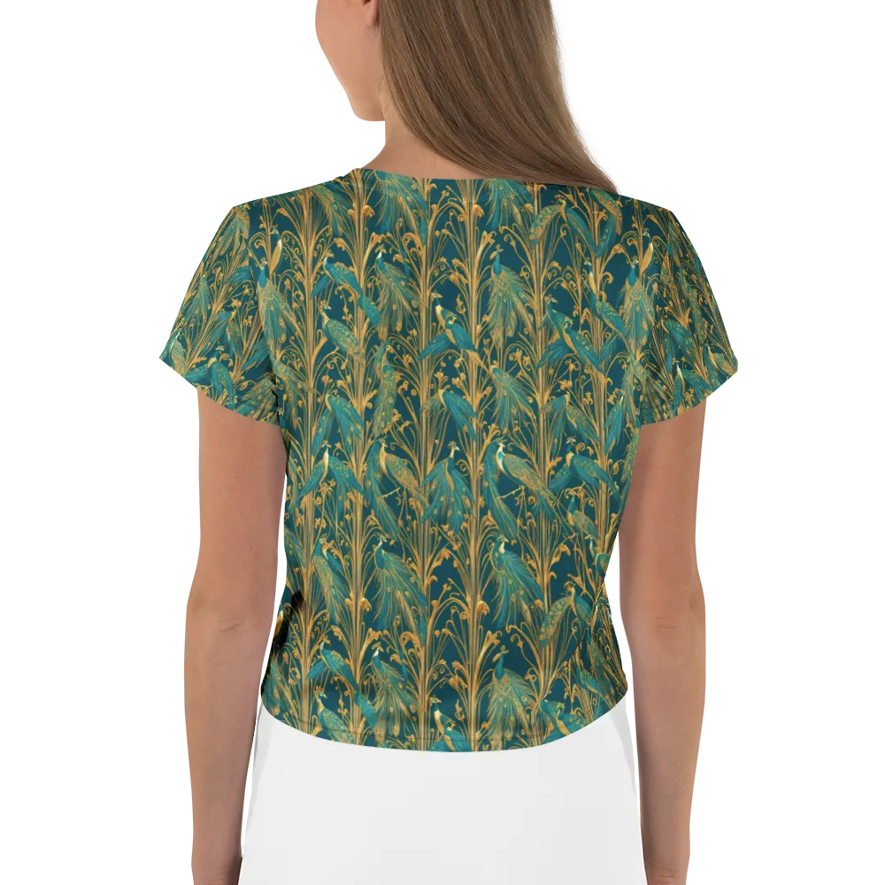 Gilded Peacock on Crop Tee — Back
