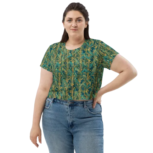 Gilded Peacock on a Crop Tee
