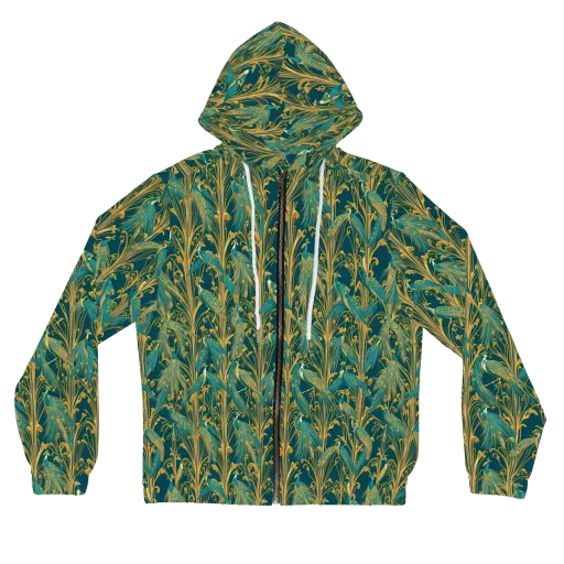 Gilded Peacock on a Women's Full-Zip Hoodie