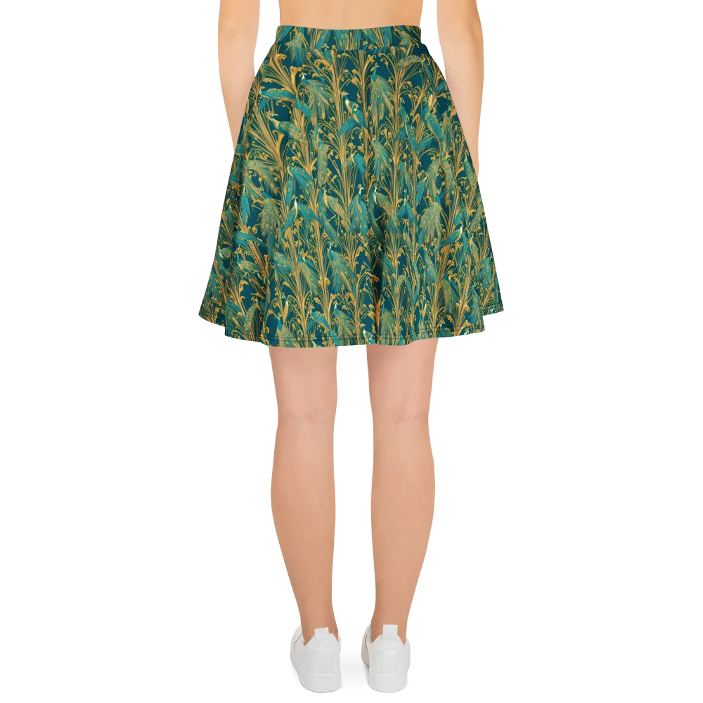 Gilded Peacock on Skater Skirt — Back