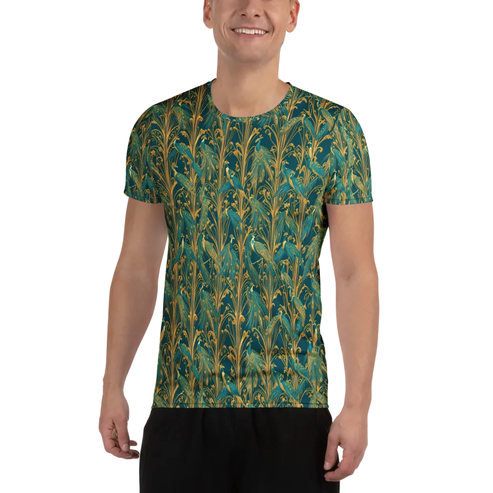 Gilded Peacock on Men's Athletic T-Shirt — Front