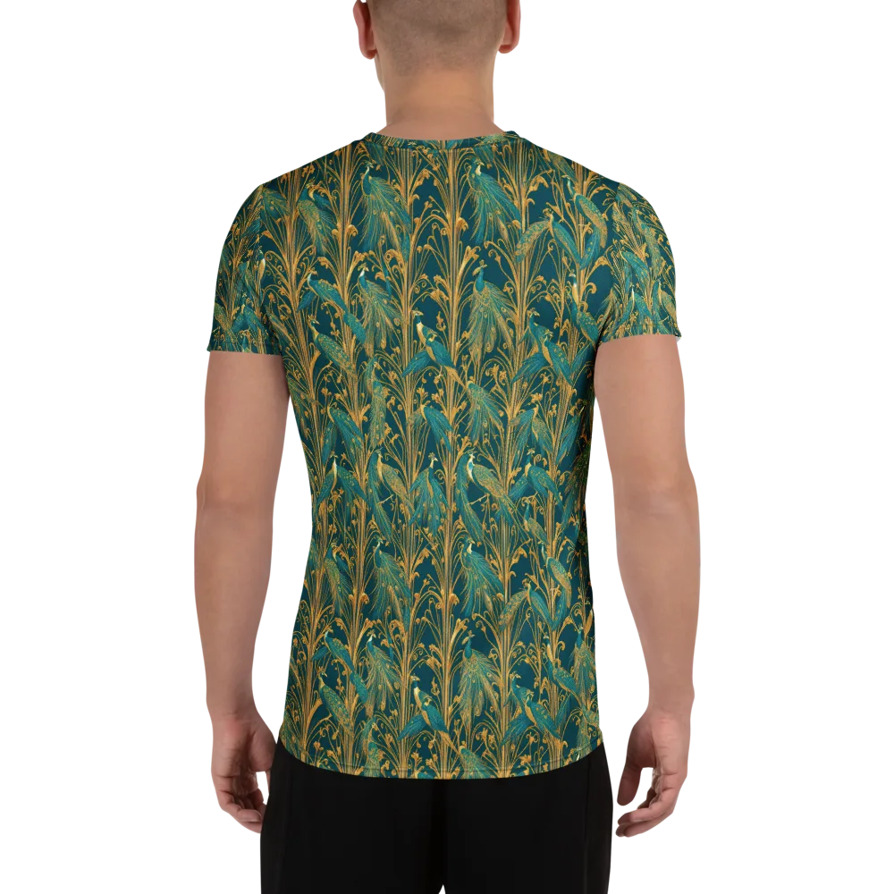 Gilded Peacock on Men's Athletic T-Shirt — Back