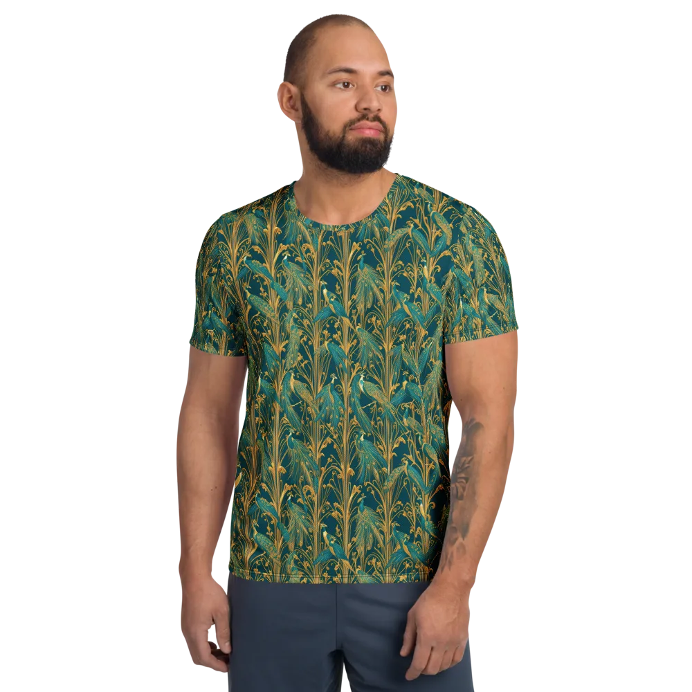 Gilded Peacock on Men's Athletic T-Shirt — Front