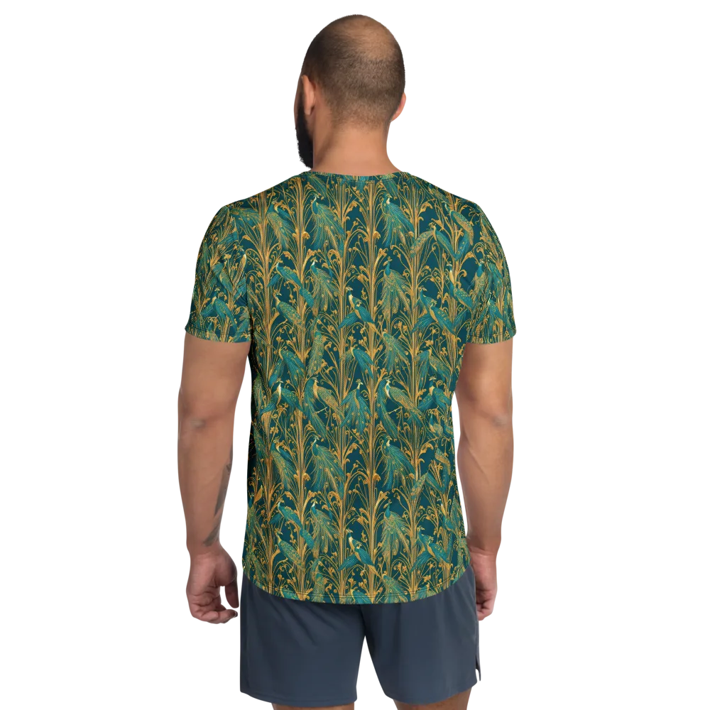 Gilded Peacock on Men's Athletic T-Shirt — Back