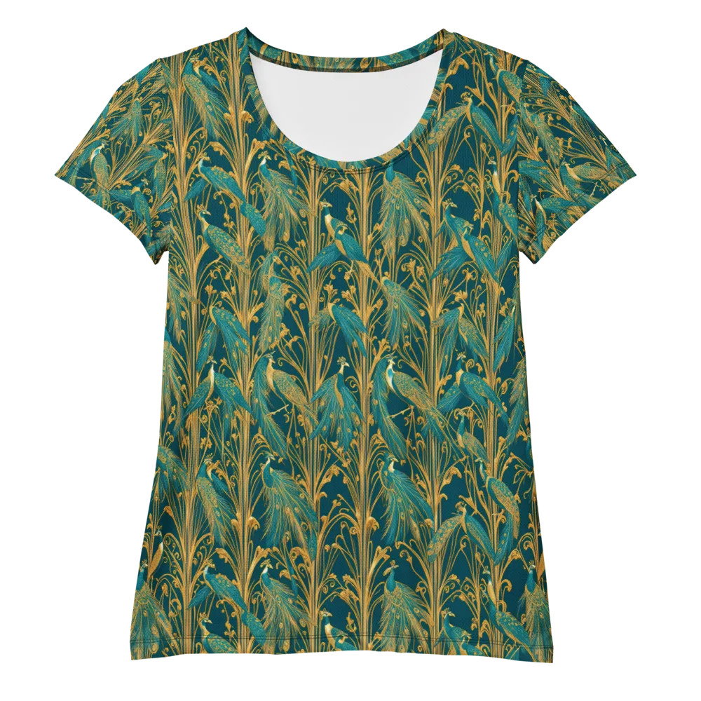 Gilded Peacock on Women's Athletic T-Shirt — Front