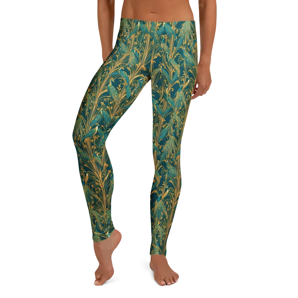 Gilded Peacock on Leggings — Front
