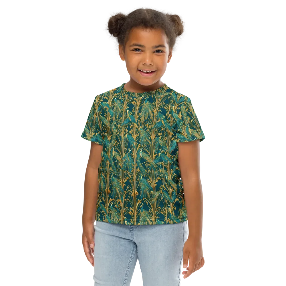 Gilded Peacock on Kids Crew Neck T-Shirt — Front
