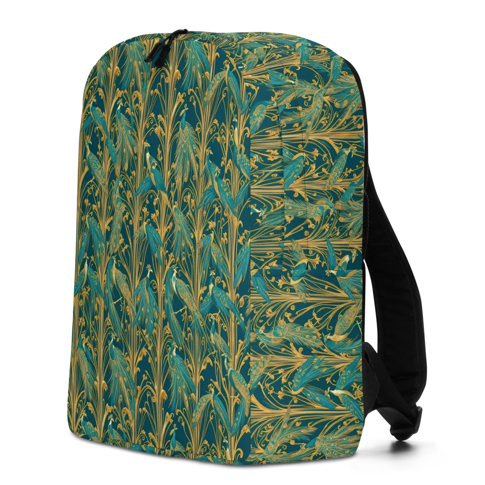 Gilded Peacock on Minimalist Backpack — Left