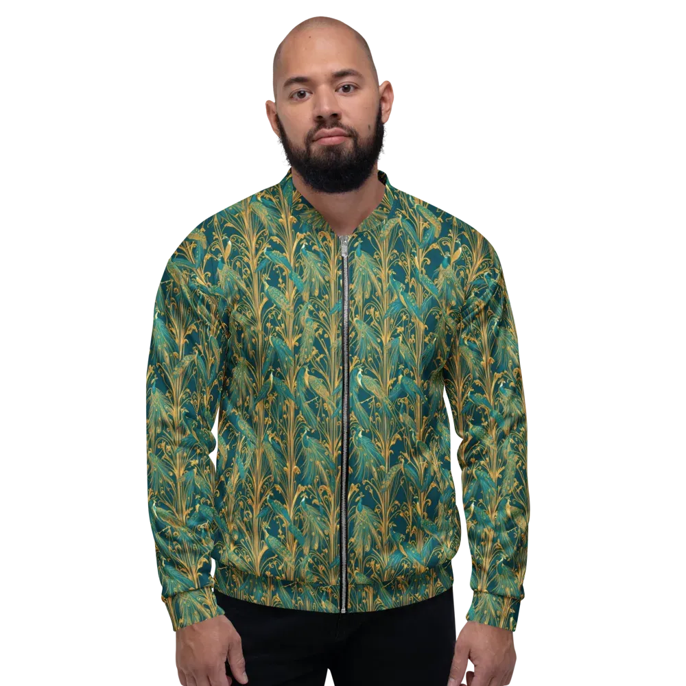 Gilded Peacock on Bomber Jacket — Front