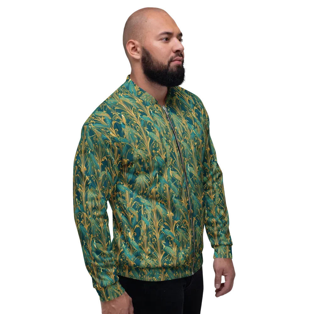 Gilded Peacock on Bomber Jacket — Right