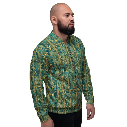 Gilded Peacock on a Bomber Jacket