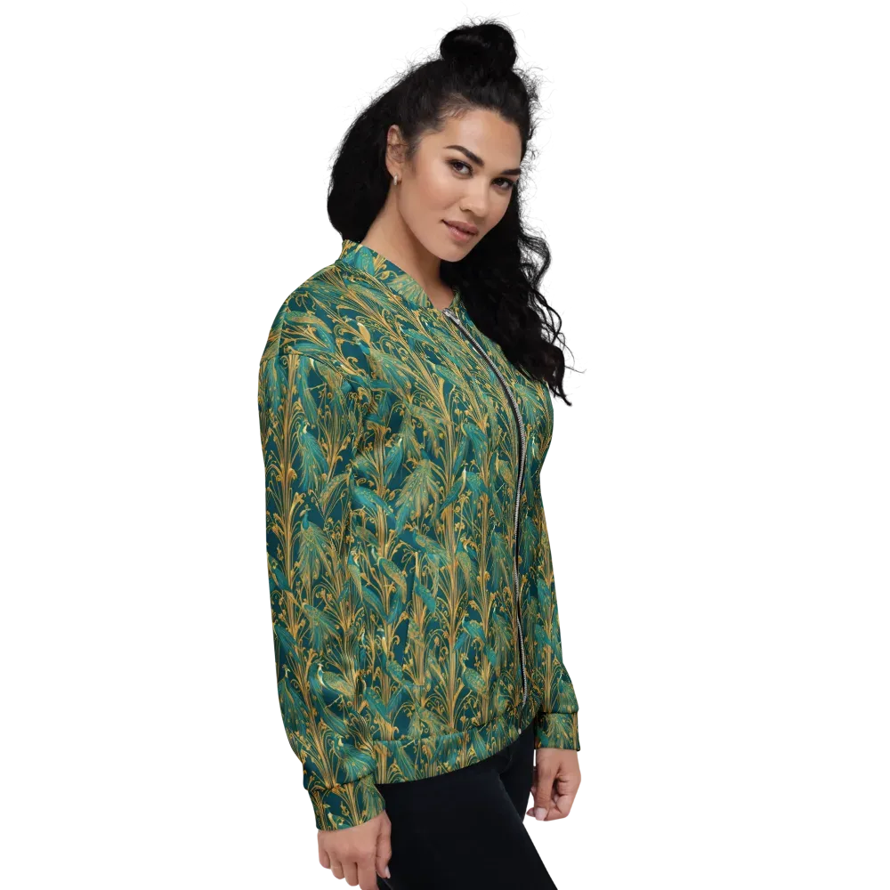 Gilded Peacock on Bomber Jacket — Right
