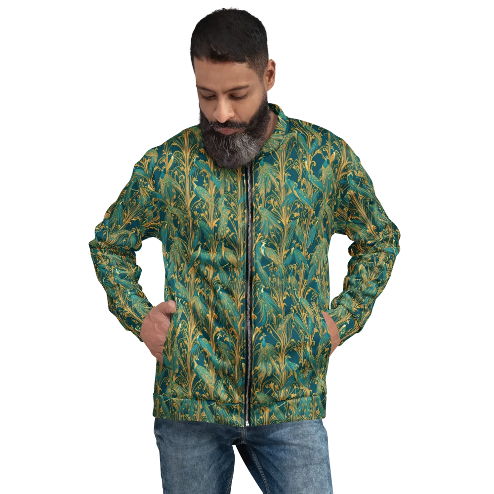 Gilded Peacock on Bomber Jacket — Front