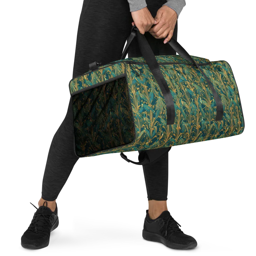 Gilded Peacock on Duffle Bag — Right Front