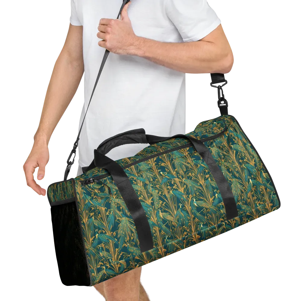 Gilded Peacock on Duffle Bag — Right Front