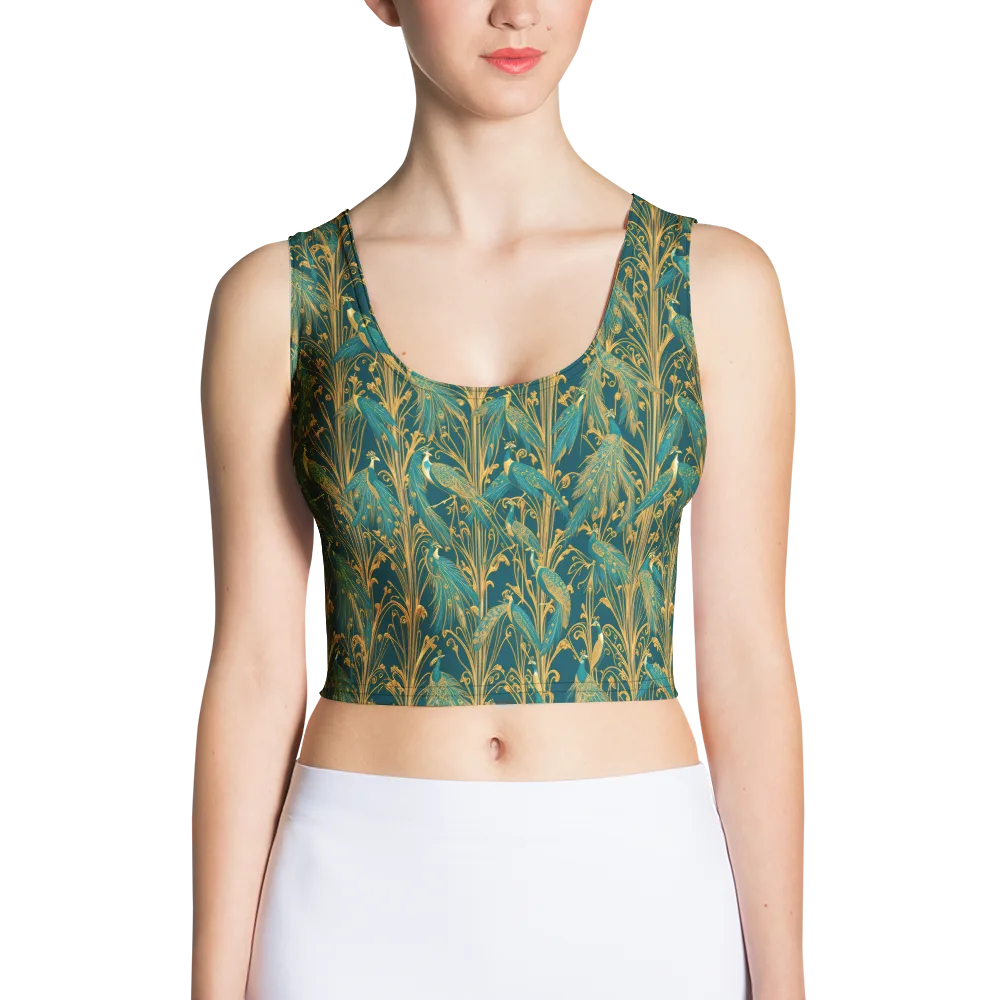 Gilded Peacock on Crop Top — Front