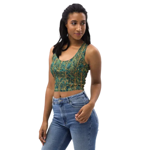 Gilded Peacock on a Crop Top