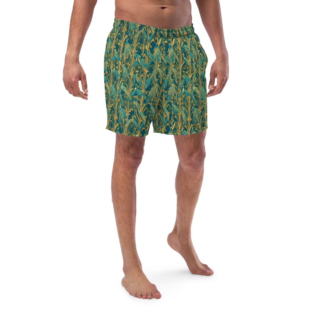 Gilded Peacock on Swim Trunks — Front