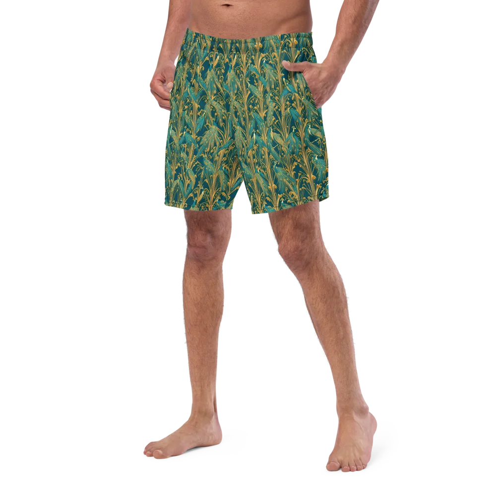 Gilded Peacock on Swim Trunks — Left Front