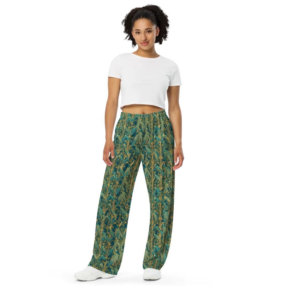 Gilded Peacock on Wide-Leg Pants — Front