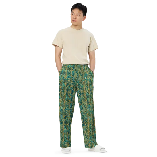 Gilded Peacock on a Wide-Leg Pants