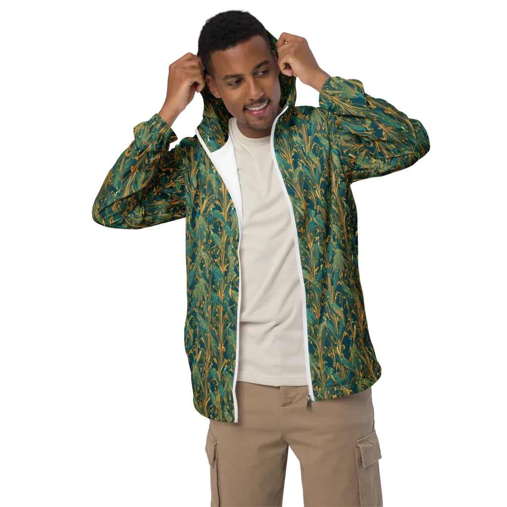 Gilded Peacock on Men's Windbreaker — Front