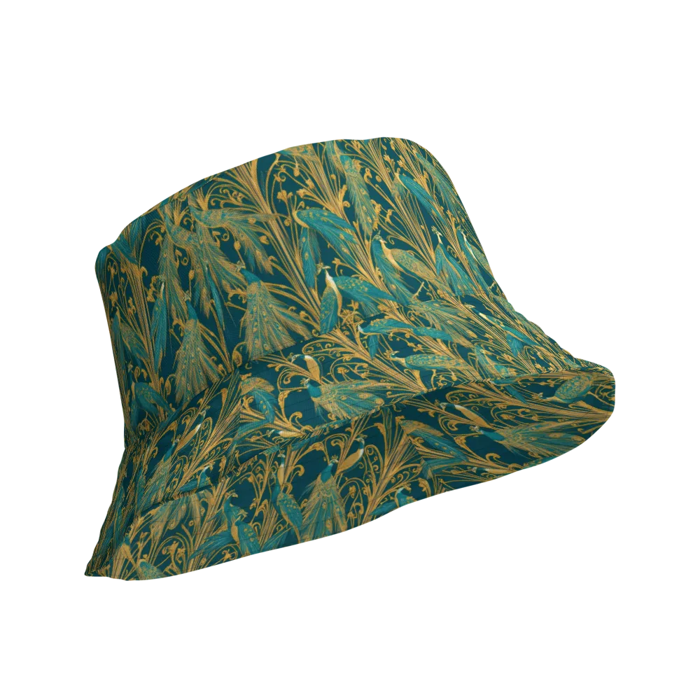 Gilded Peacock on Reversible Bucket Hat — Product details Outside