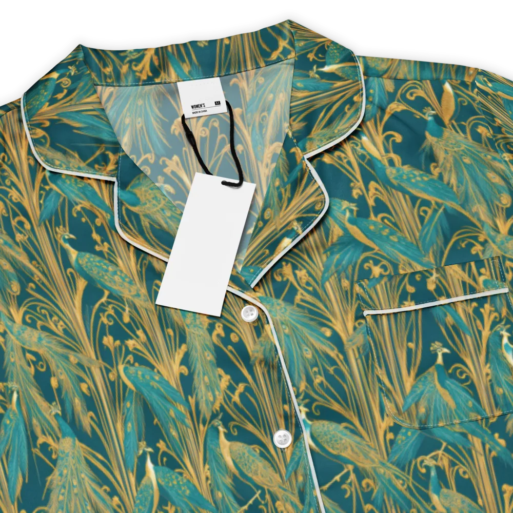 Gilded Peacock on Women's Short Sleeve Pajama Top — Product details