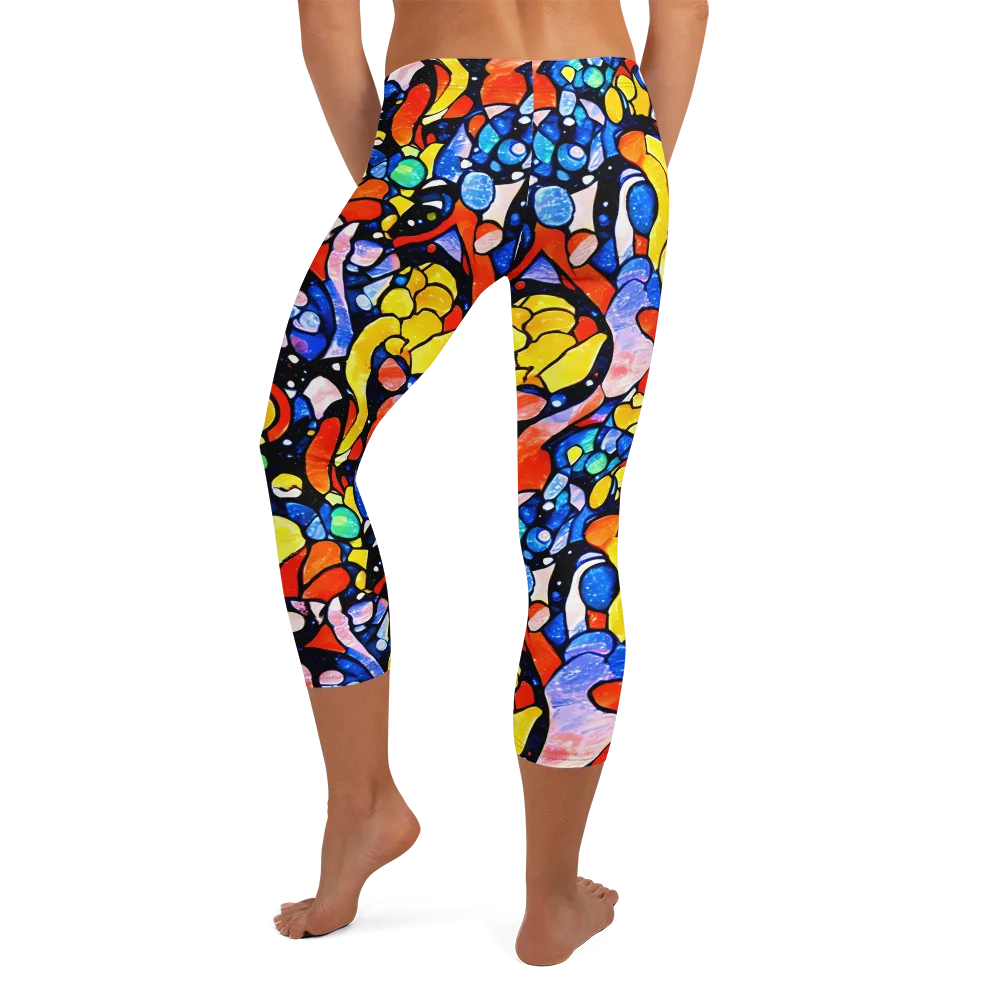 Supernova Symphony on Capri Leggings — Back