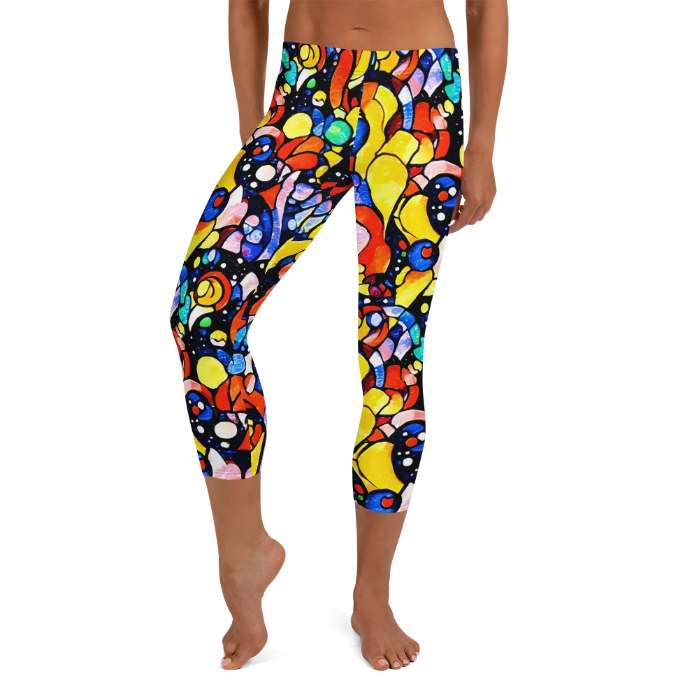 Supernova Symphony on Capri Leggings — Front