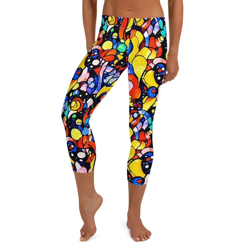 Supernova Symphony on Capri Leggings — Front