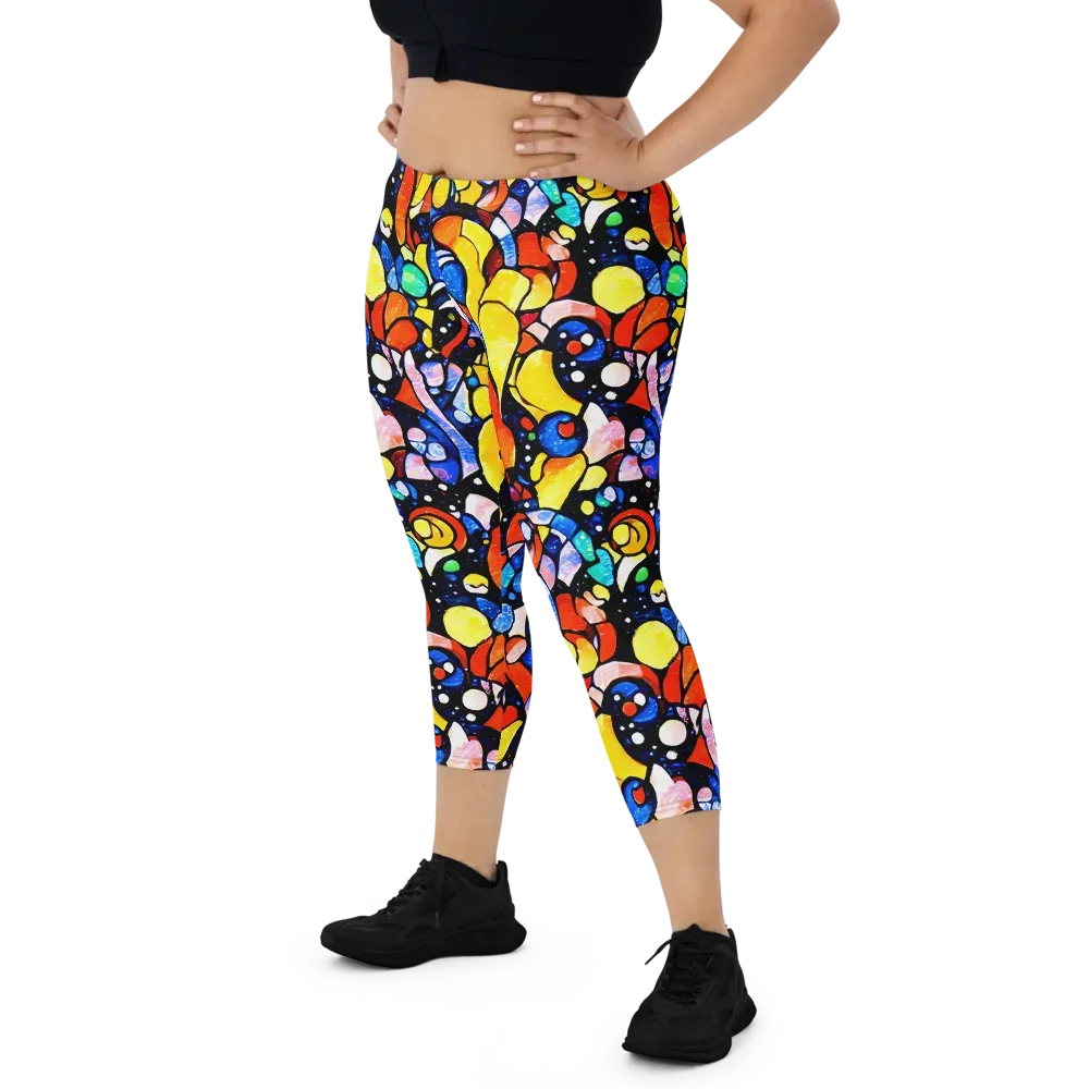 Supernova Symphony on Capri Leggings — Front