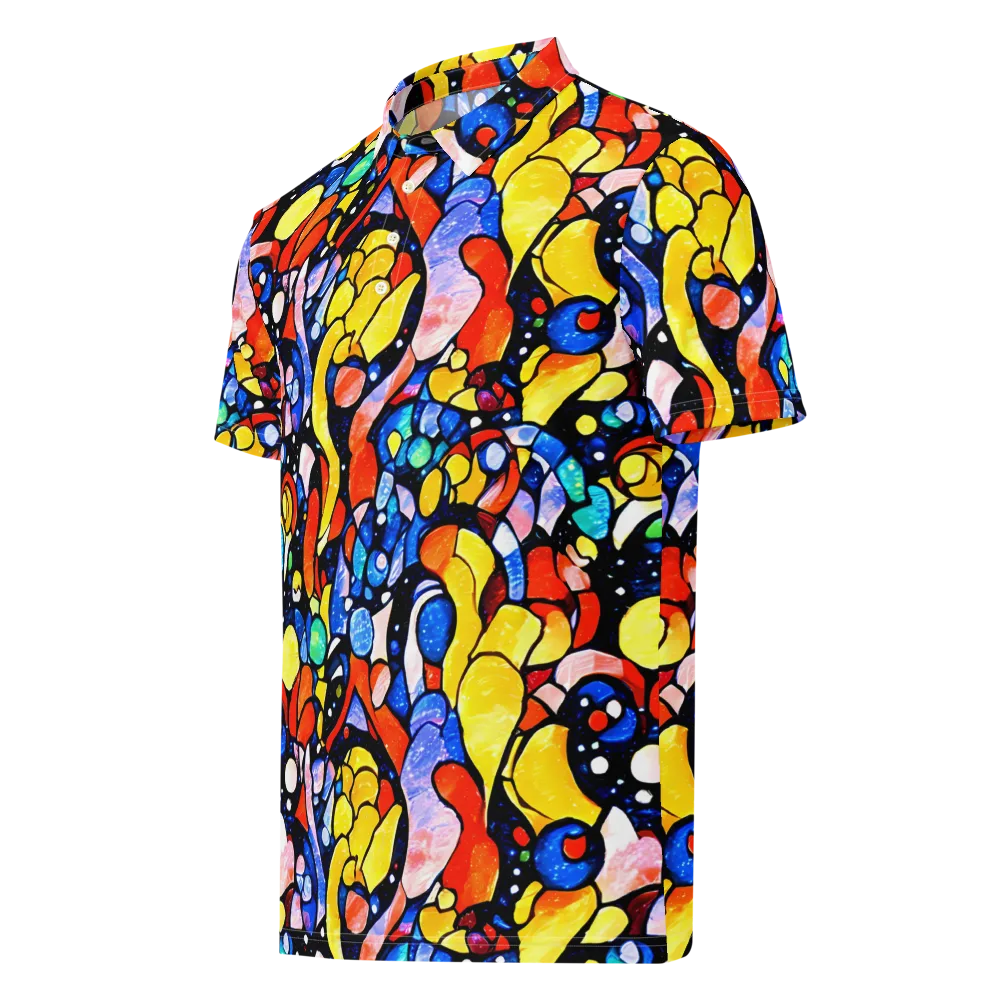 Supernova Symphony on Men's Slim Fit Polo Shirt — Left Front