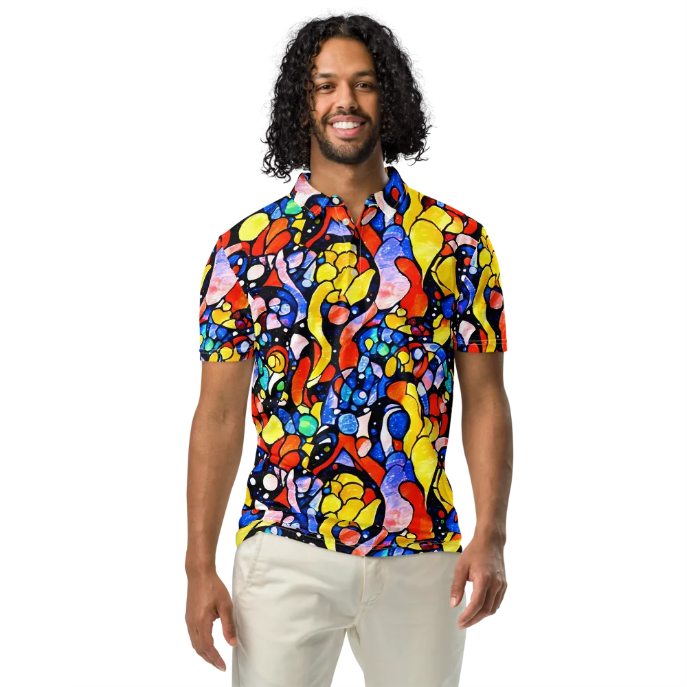 Supernova Symphony on Men's Slim Fit Polo Shirt — Front
