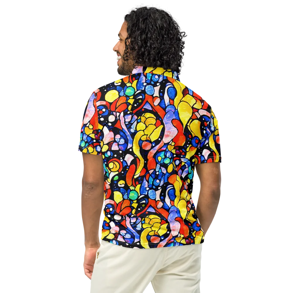Supernova Symphony on Men's Slim Fit Polo Shirt — Back