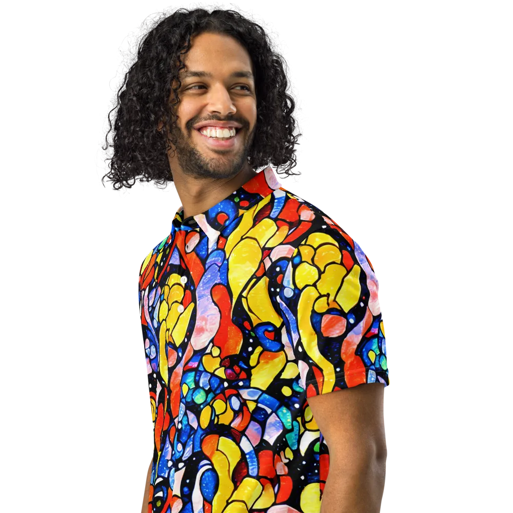 Supernova Symphony on Men's Slim Fit Polo Shirt — Left Front