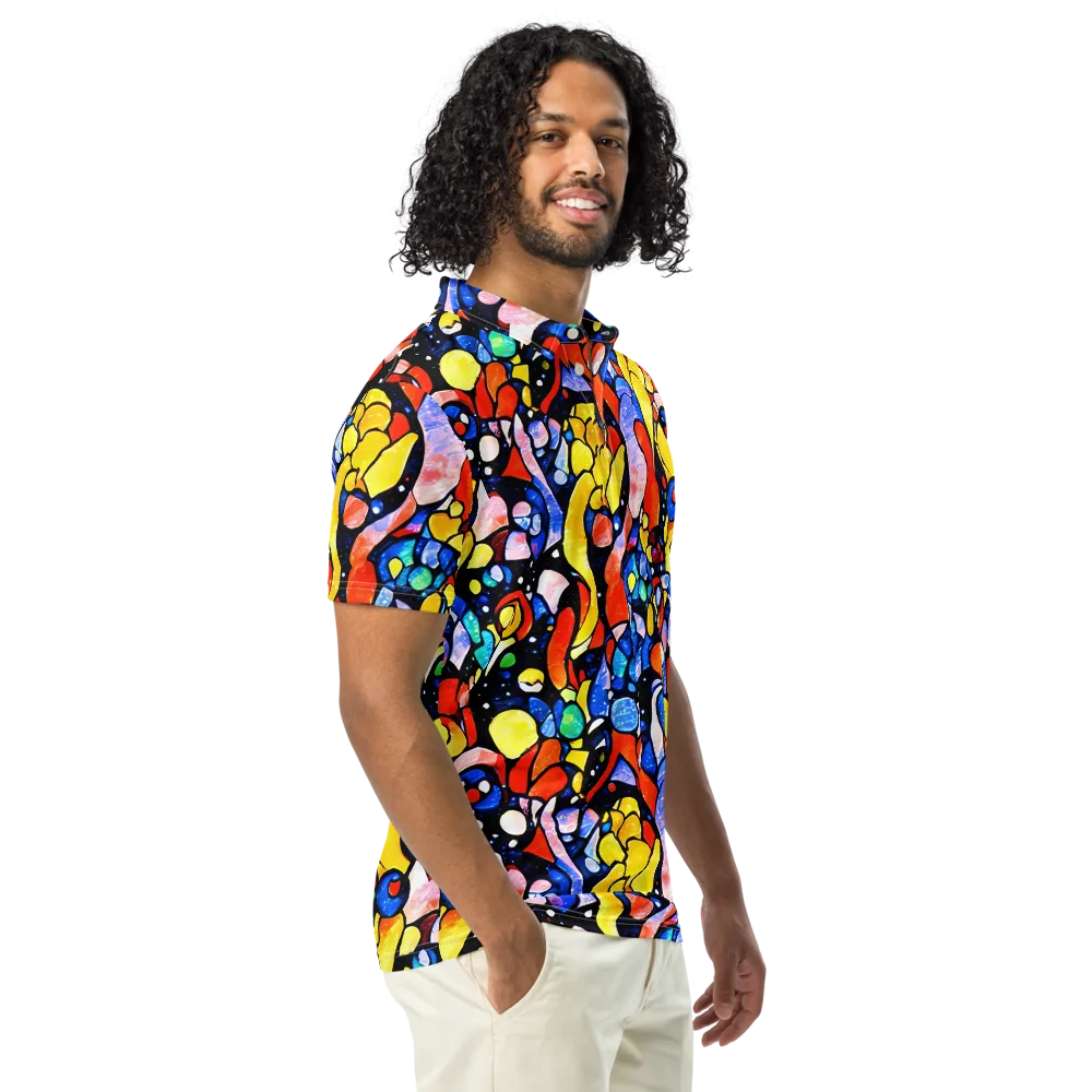 Supernova Symphony on Men's Slim Fit Polo Shirt — Right Front