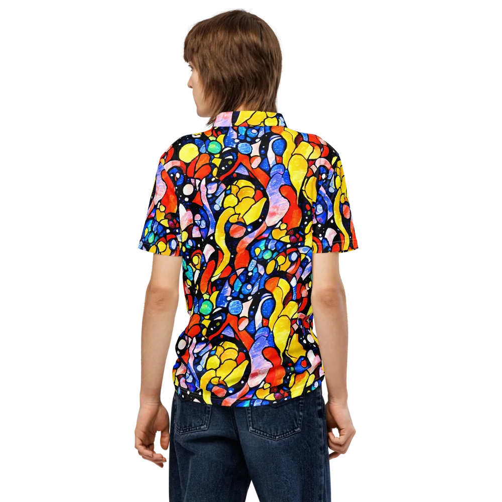 Supernova Symphony on Men's Slim Fit Polo Shirt — Back
