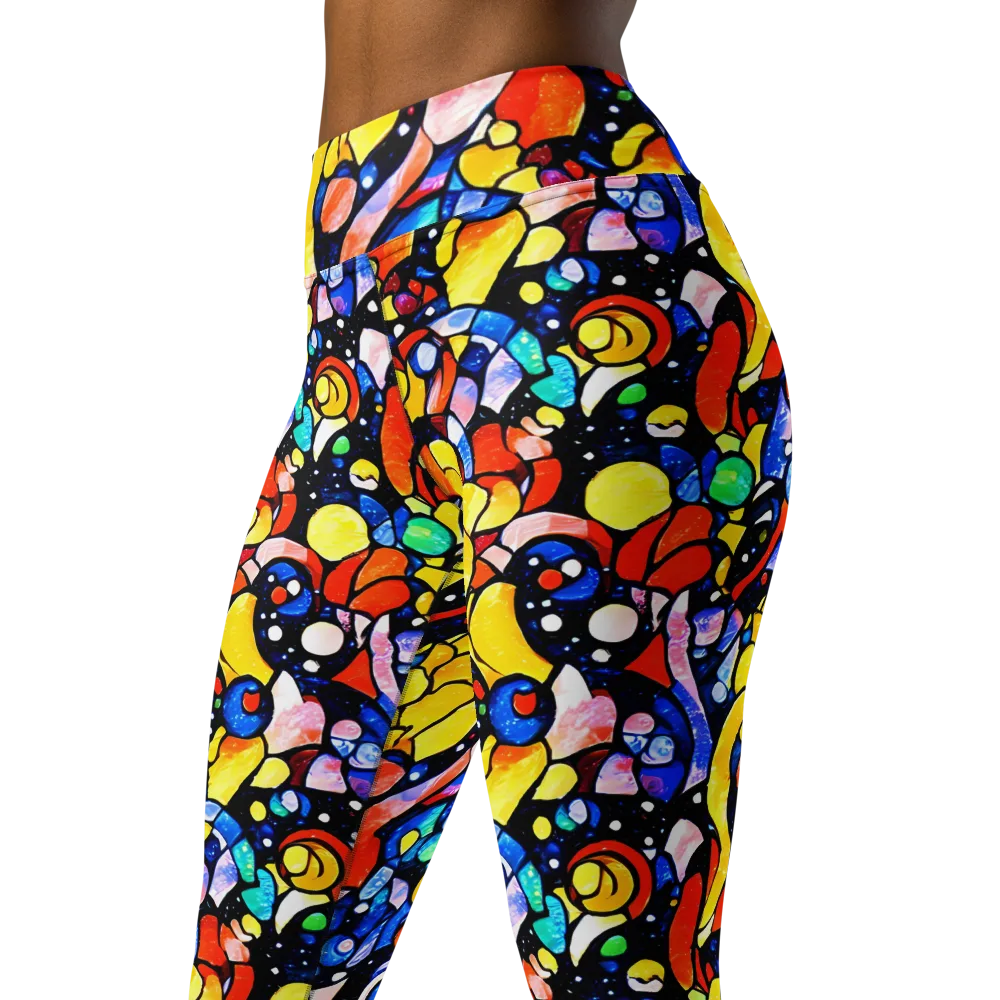Supernova Symphony on Yoga Leggings — Left Front