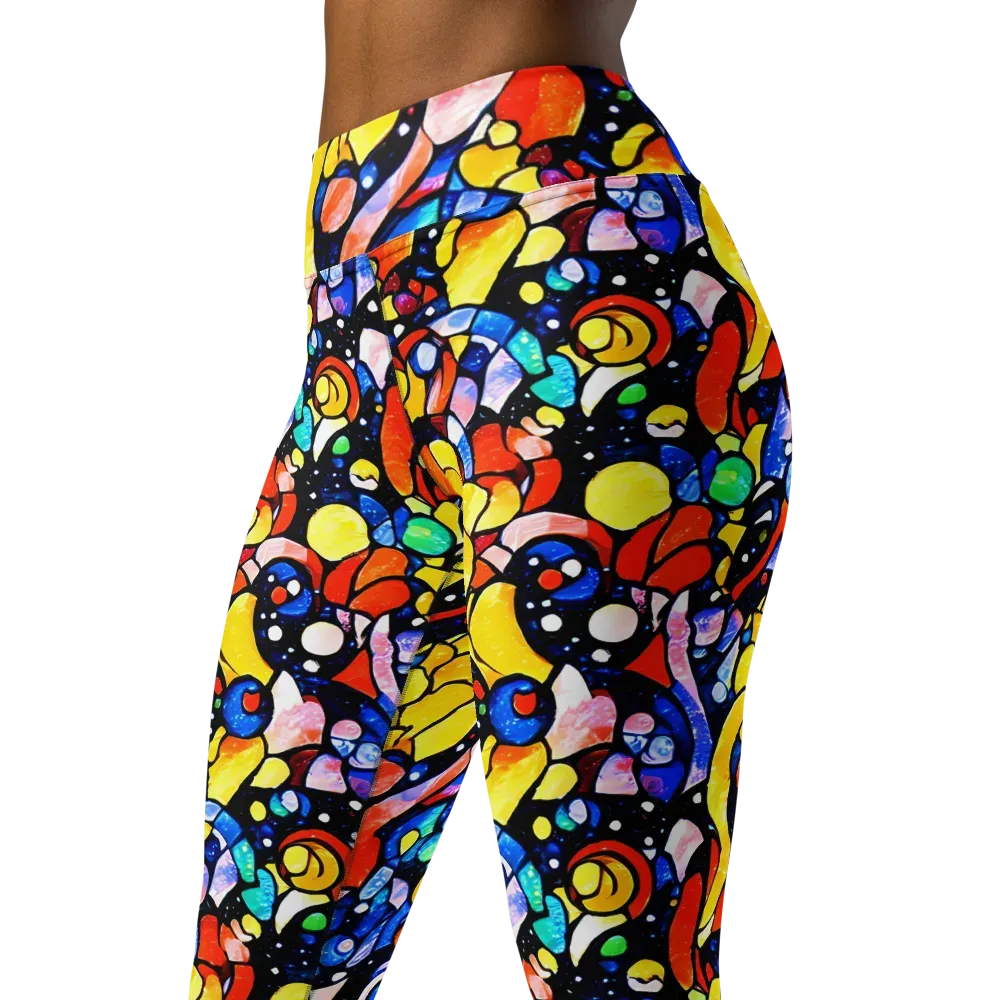 Supernova Symphony on Yoga Leggings — Left Front