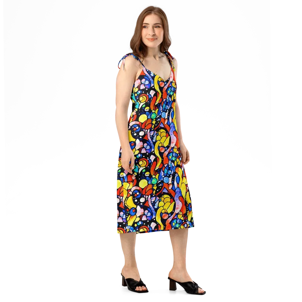 Supernova Symphony on Slip Dress — Right Front