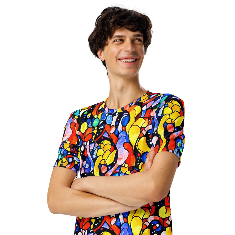 Supernova Symphony on Men's Crew Neck T-Shirt — Left Front
