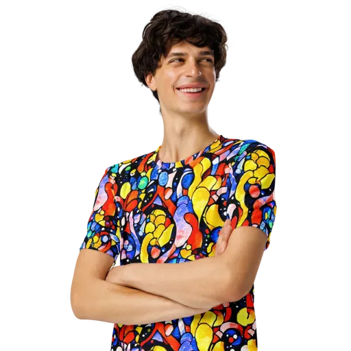 Supernova Symphony on a Men's Crew Neck T-Shirt